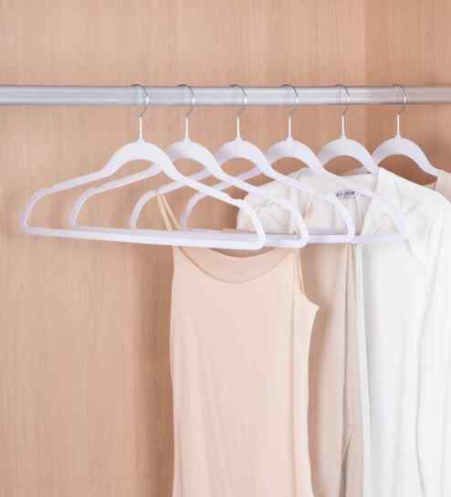 White Premium Velvet Hangers with Non-Slip Surface, 360 Swivel Hook, Slim Ergonomic Design