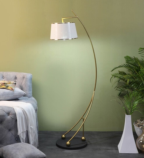 Buy White Iron Shade Club Floor Lamp With Iron Base By Sapphire Online ...