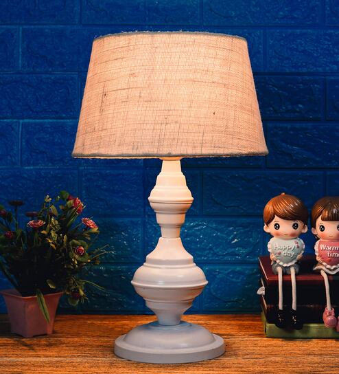 Brown Shade Table Lamp With Metal Base By Foziq