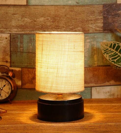 White Shade Table Lamp With Wood Base By BrightDaisy