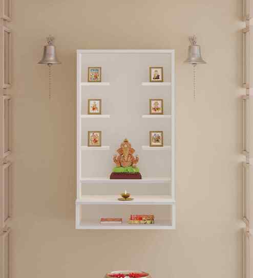 White Shubh Mini Pooja Temple