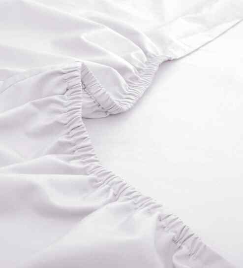 White Solid 200 TC Cotton Single Bed Fitted Sheet with 1 Pillow Cover 82 Collection