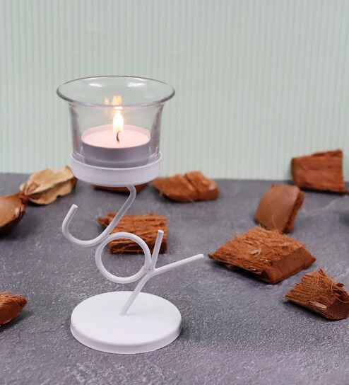 White Table Decorative Tealight Holder