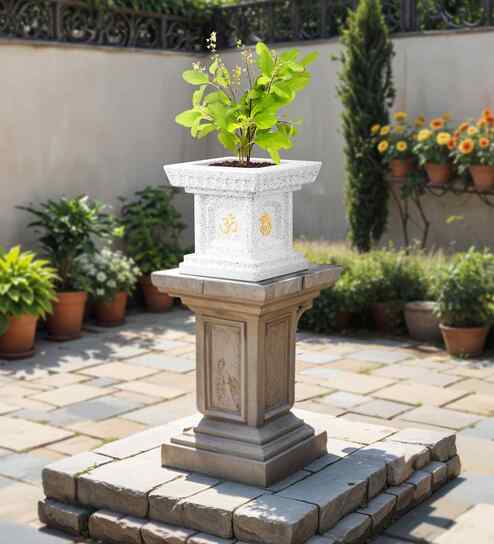 White TULISI Square Shaped 1 Planter