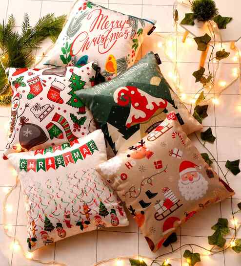 White Velvet Tradiional 16X16 Inches Cushion Covers (Pack of 5)