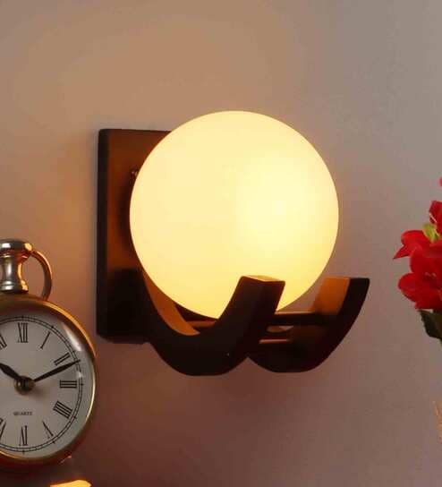Creative Black Wood and Iron Wall Sconces by Foziq