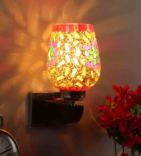 Chicago Brown Wood and Iron Wall Sconces by Foziq