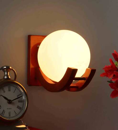 Emphasis Brown Wood and Iron Wall Sconces by Foziq