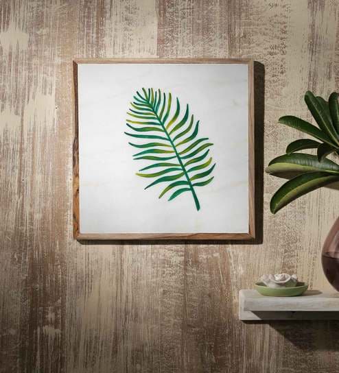 White Wood And Marble Nature Walk Hand Painted Wall Accent