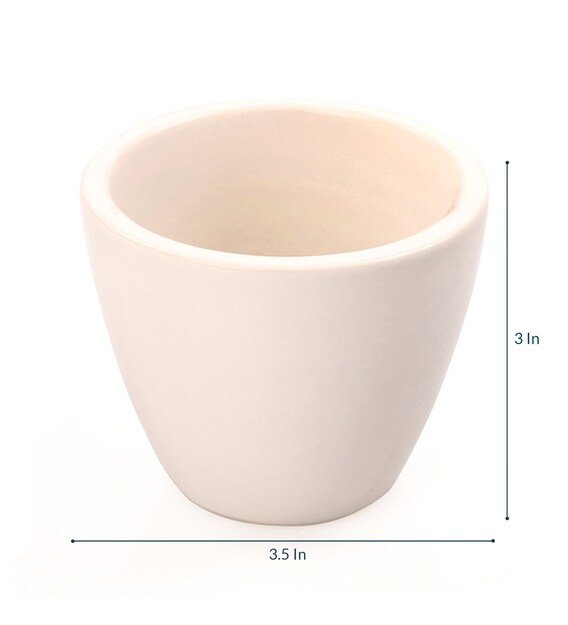 Buy White Ceramic Table Top Planter, Set of 2 by Decardo Online Desk