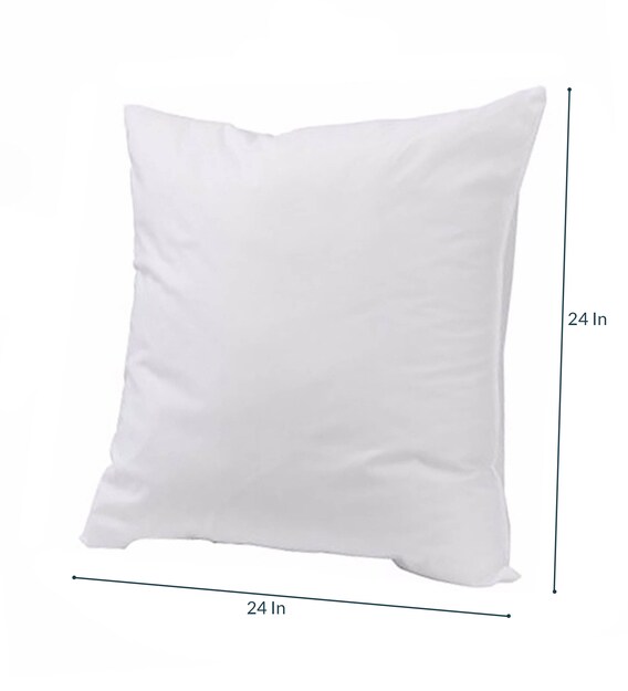Buy White Microfiber Filled 24X24 Inches Cushion Inserts (Set Of 3) By