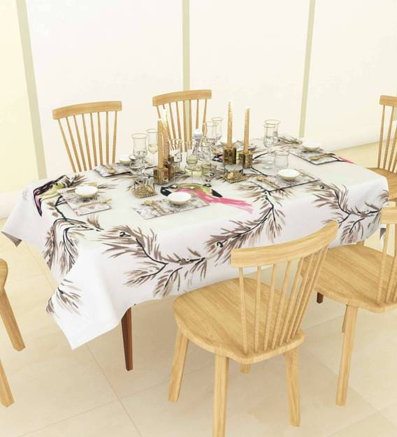 Buy White Cotton 80x52 Inches 6 Seater Table Cloth By Ved Online Table Cloths Table Cloths Furnishings Pepperfry Product