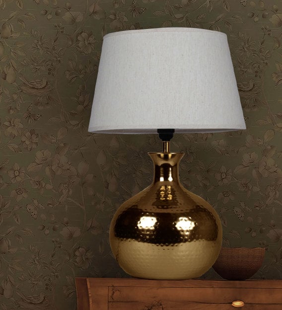 gold glitter table lamp