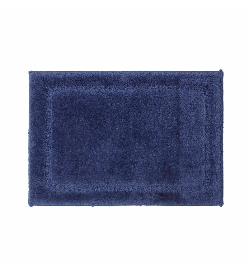 Buy Blue 100 Drylon Swift Dry Bath Mat by Spaces Online Solid Colour