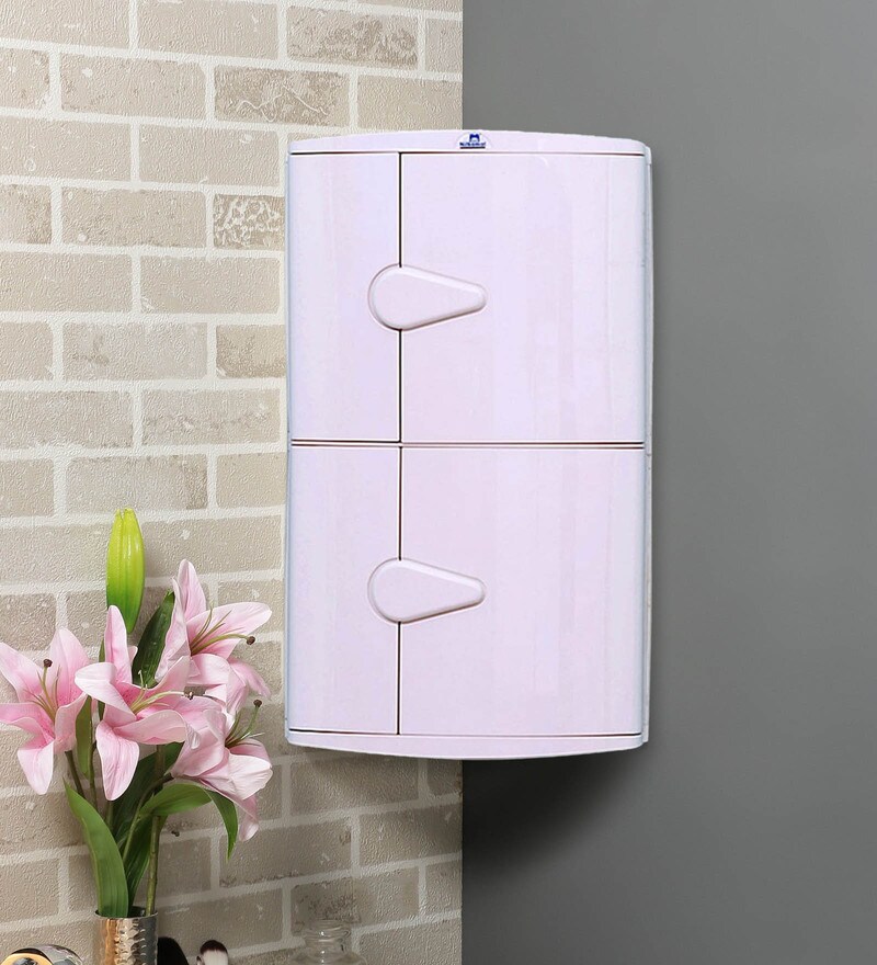 Buy Plastic White 2 Compartment Bathroom Cabinet L 14 W 11 H