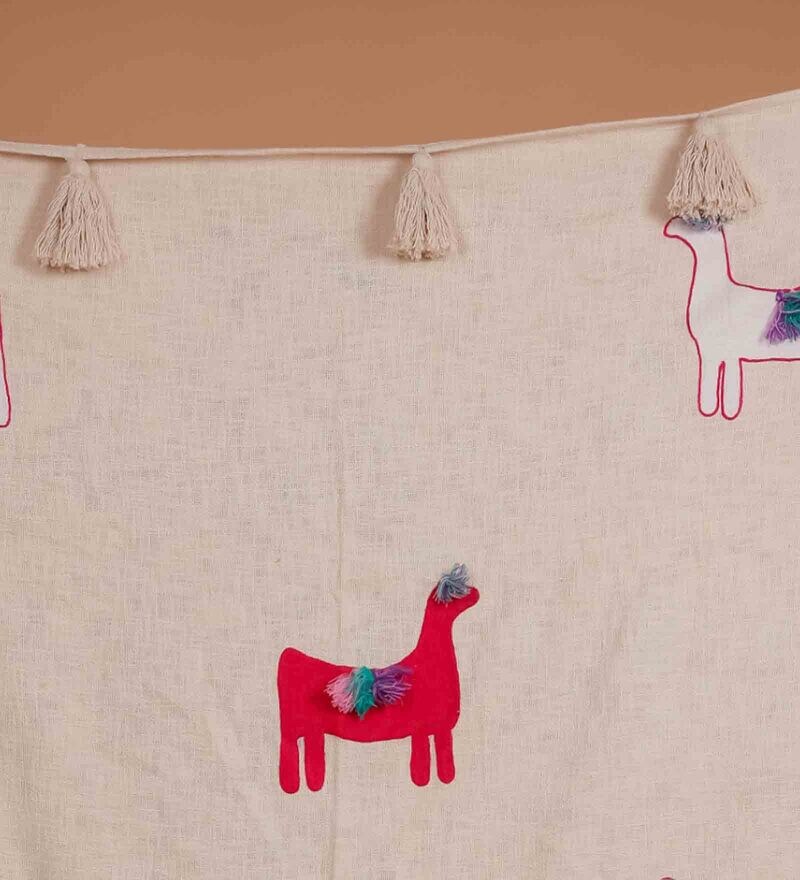 Buy White Cotton 72x52 Inches Premium Throw by Bhajhu Online Sofa