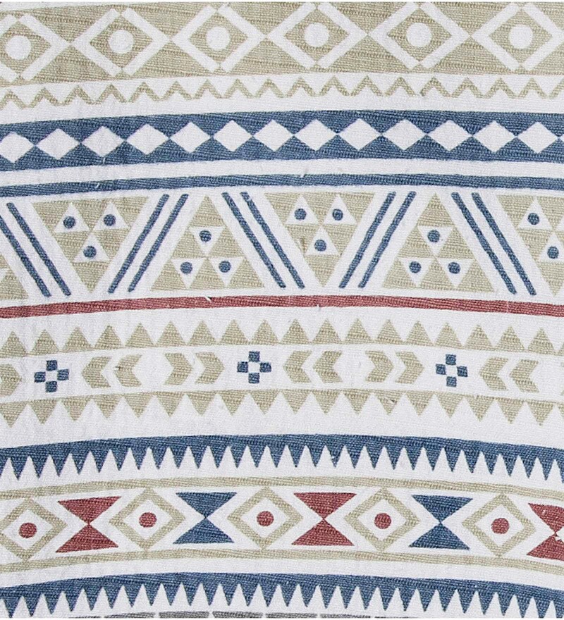 Buy White Cotton Printed 60 x 50 Inches Throw by Ode & Cleo Online