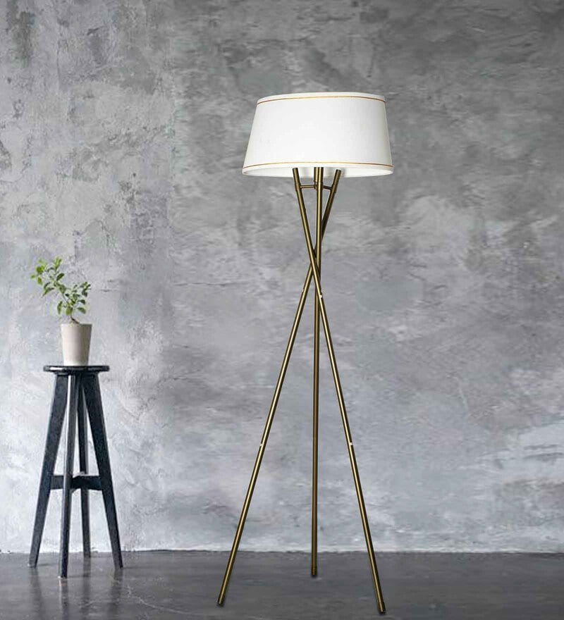 pewter tripod floor lamp