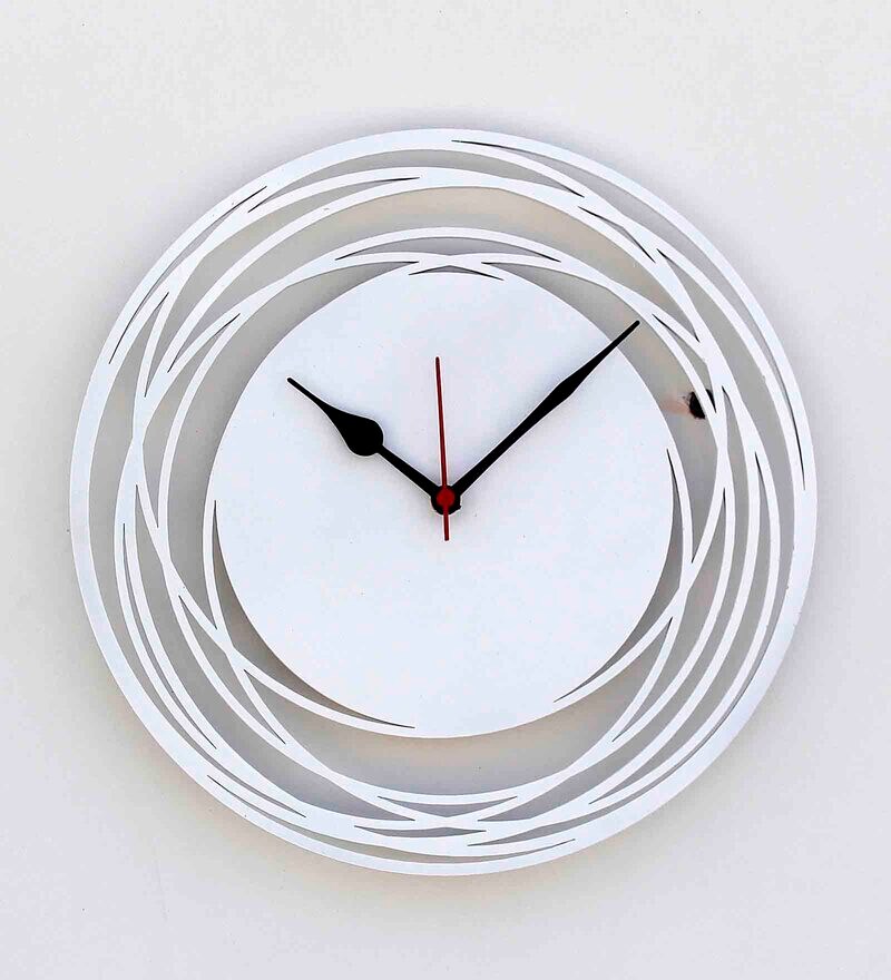 Buy White MDF 12in Wall Clock By Craftter Online - Modern Wall Clocks ...