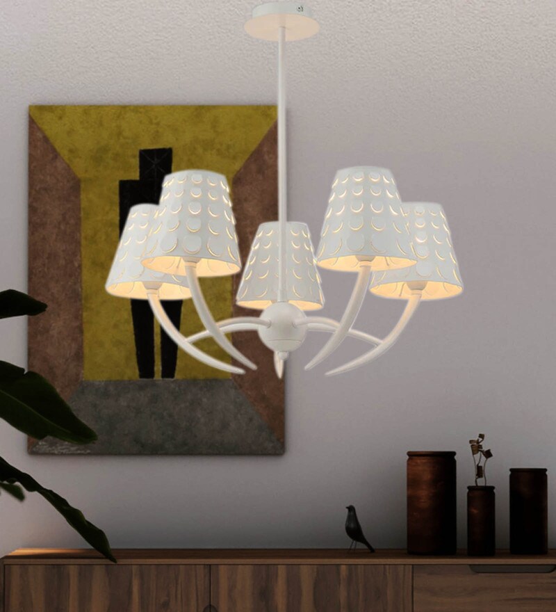 Buy White Metal Chandelier by Stello Online - Sputnik Chandeliers ...