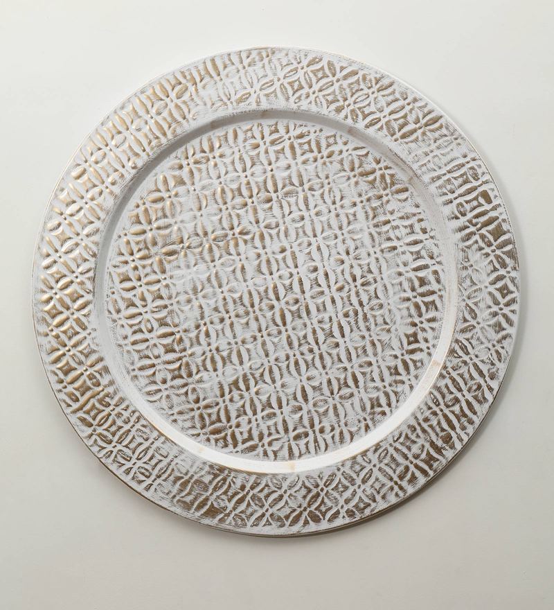 Buy White Metal Embossed Wall Art by Cocovey Online Abstract Metal