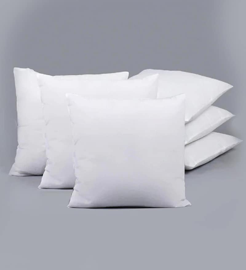 Elegant Comfort 18 x 18 Throw Pillow Inserts - 6-PACK Pillow Insert  Poly-Cotton Shell with Siliconized Fiber Filling - Square Form, Decorative  for Couch Bed Inserts, Made in USA, 18 x 18 inch 