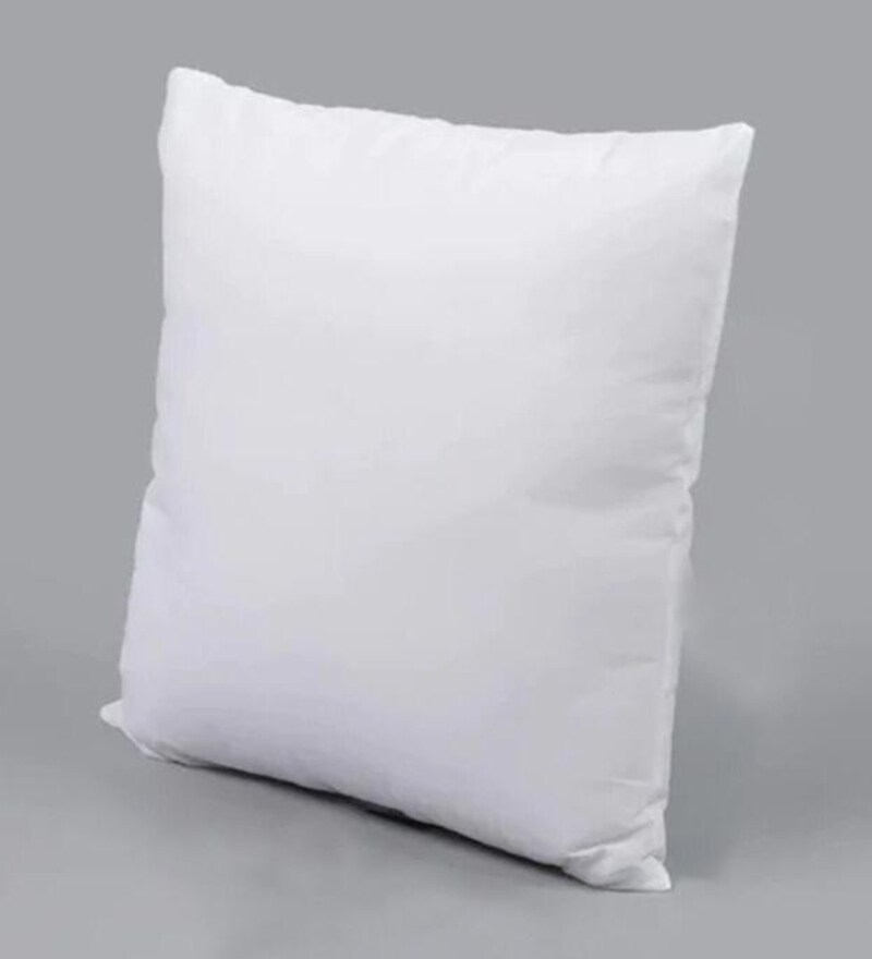 Buy White Microfiber Filled 20X20 Inches Cushion Inserts (Set Of 2) by