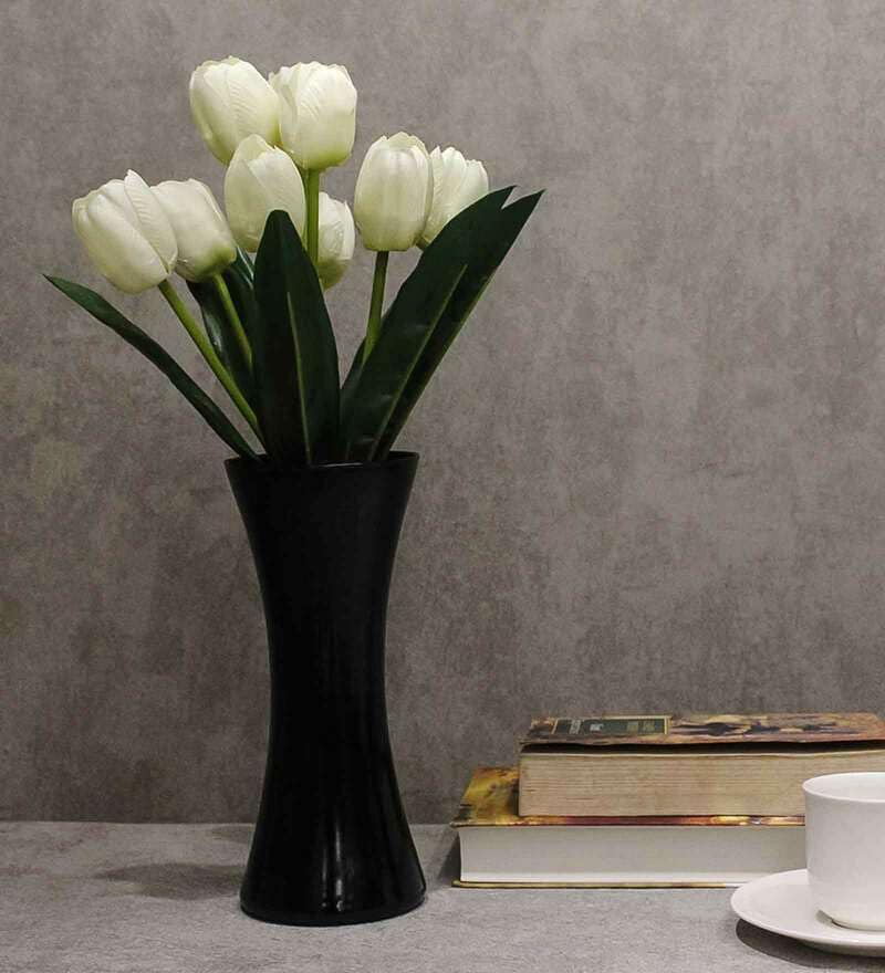 Buy White Polyester Artificial Tulip Flower Bunch by PolliNation Online