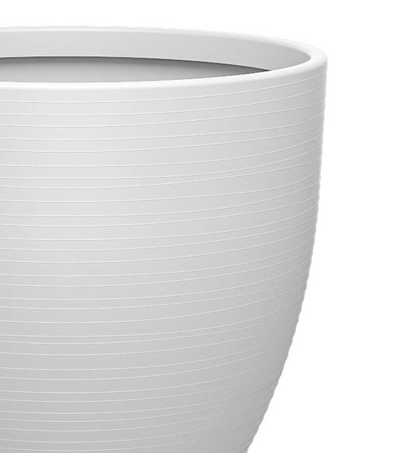 Buy White Polymer Iraka Small Floor Planter by Planters Online Floor