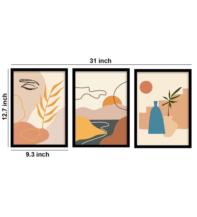 Buy White Sunset White Paper Framed People and Places Art Print Set of 3 Online People and