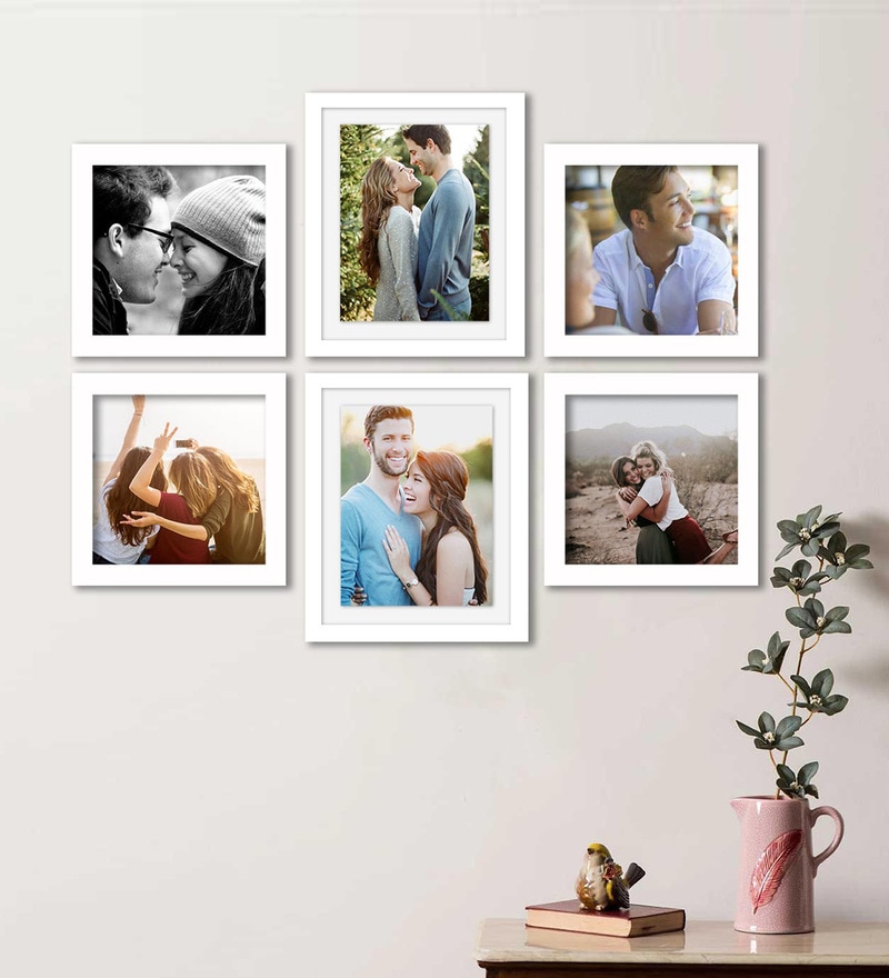 Buy White Synthetic Wood Mary Set Of 6 Collage Photo Frames Online ...