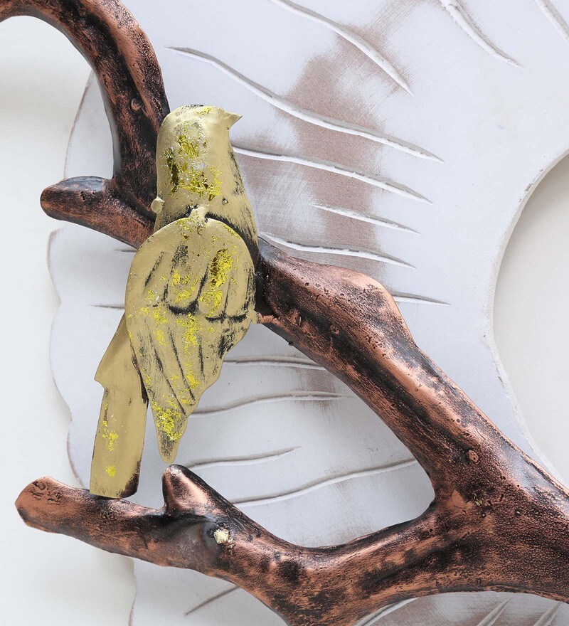 Buy Wrought Iron Bird On Branch Wall Art In White By Malik Design
