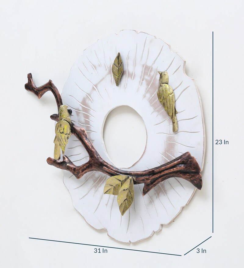 Buy Wrought Iron Bird On Branch Wall Art In White By Malik Design