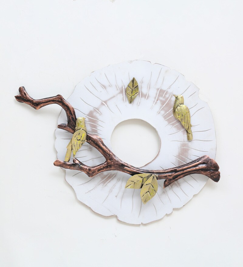 Buy Wrought Iron Bird On Branch Wall Art In White By Malik Design