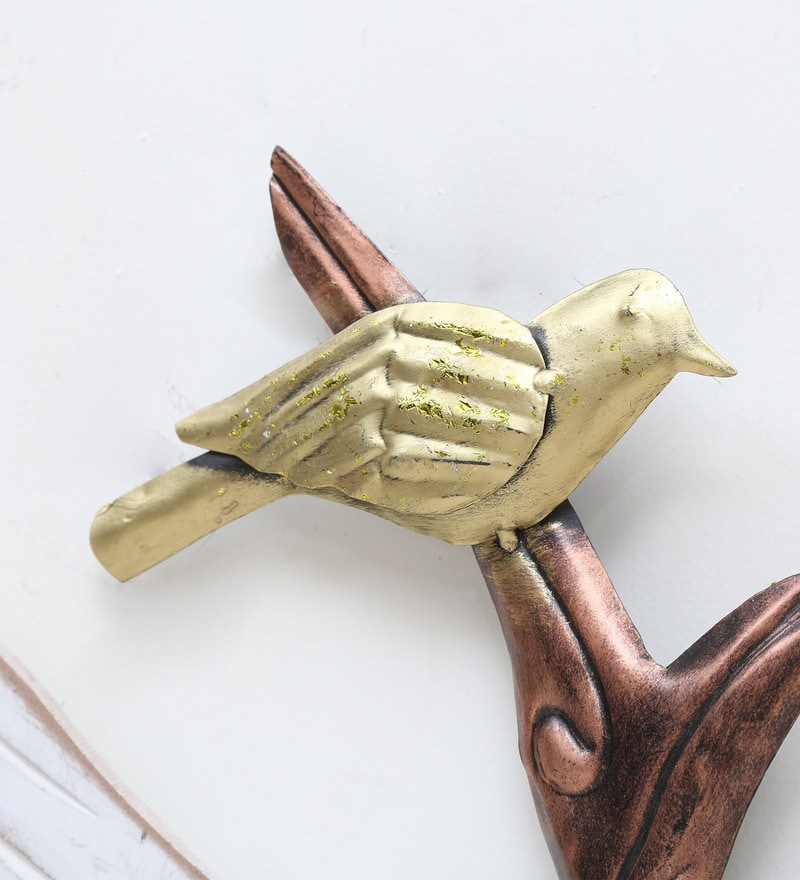 Buy Wrought Iron Bird On Branch Wall Art In White By Malik Design