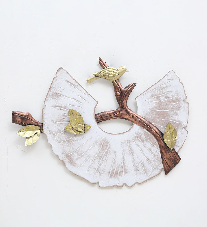 Buy Wrought Iron Bird On Branch Wall Art In White By Malik Design