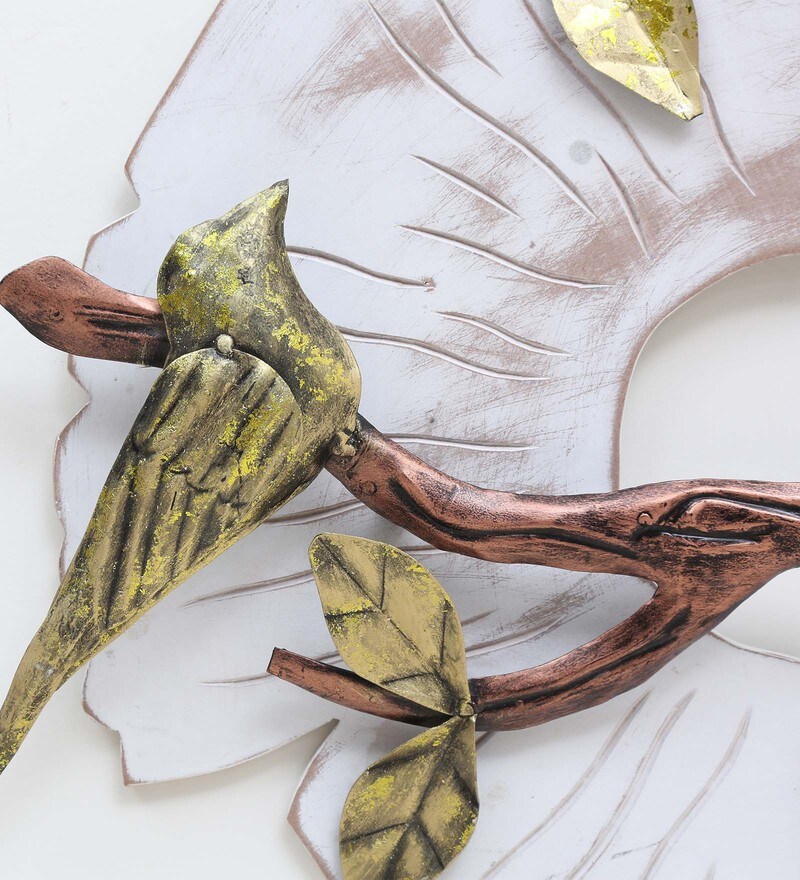 Buy Wrought Iron Bird On Branch Wall Art In White By Malik Design
