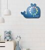 Whale Blue Engineered Wood Kids Wall Clock