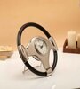 Wheel Silver Aluminium Table Clock