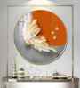 Whimsical Feather Acrylic Round Wall Art