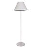 White & Cotton Conical Shade Steel Floor Lamp Steel Base