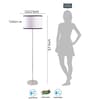 White & Cotton Drum Shade Steel Floor Lamp Steel Base