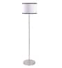 White & Cotton Drum Shade Steel Floor Lamp Steel Base