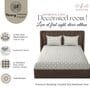 White & Beige Glace Cotton Self Design Elastic Fitted King Bedsheet With 2 Pillow Covers