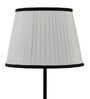 Plazo White & Black Cotton and Polyvinyl Shade Shelf Floor Lamp With Iron Base