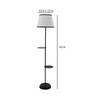 Plazo White & Black Cotton and Polyvinyl Shade Shelf Floor Lamp With Iron Base