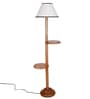 White & Black Cotton Conical Wooden Floor Lamp
