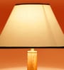 White & Black Cotton Conical Wooden Floor Lamp