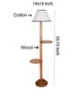 White & Black Cotton Conical Wooden Floor Lamp