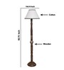 White & Black Cotton Conical Wooden Floor Lamp